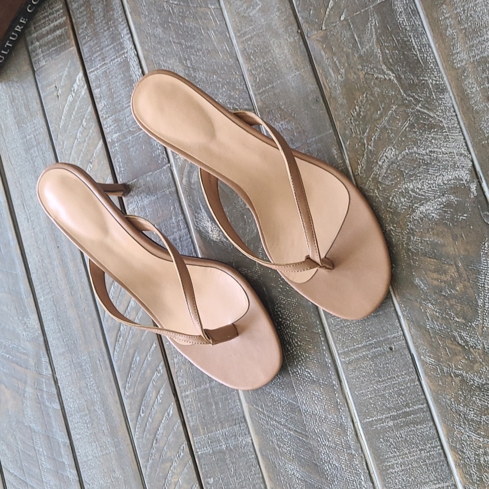 Open Toe Beige Kitten High Heel Shoes